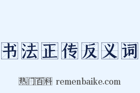 书法正传反义词是什么意思的图片